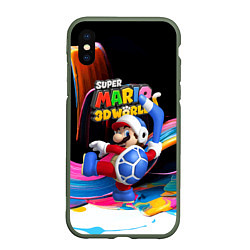 Чехол iPhone XS Max матовый Super Mario 3D World - Boomerang, цвет: 3D-темно-зеленый