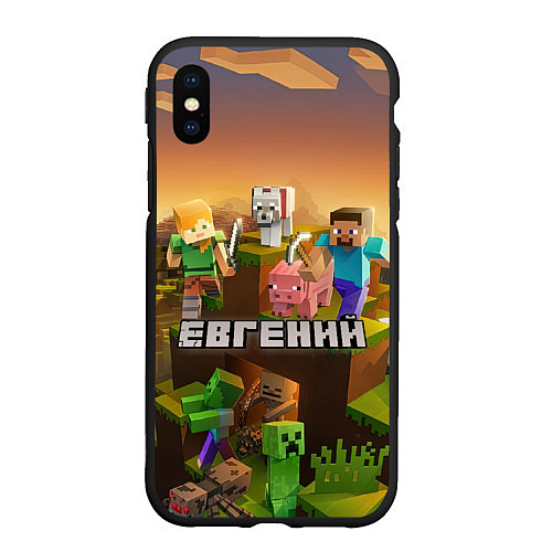 Чехол iPhone XS Max матовый Евгений Minecraft / 3D-Черный – фото 1