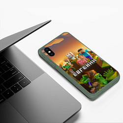 Чехол iPhone XS Max матовый Евгений Minecraft, цвет: 3D-темно-зеленый — фото 2