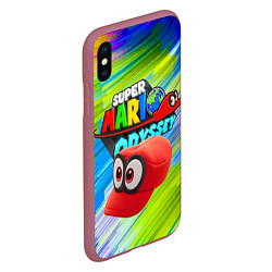 Чехол iPhone XS Max матовый Super Mario Odyssey - Nintendo - Бейсболка, цвет: 3D-малиновый — фото 2