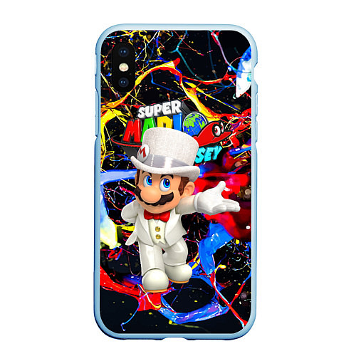 Чехол iPhone XS Max матовый Super Mario Odyssey - Nintendo - видеоигра / 3D-Голубой – фото 1