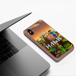 Чехол iPhone XS Max матовый Илья Minecraft, цвет: 3D-коричневый — фото 2