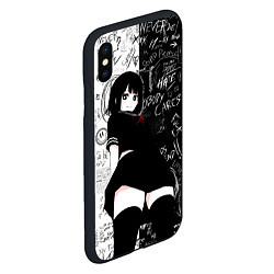 Чехол iPhone XS Max матовый Девочка аниме - dead inside, цвет: 3D-черный — фото 2