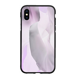 Чехол iPhone XS Max матовый Розовый абстрактный бархат, цвет: 3D-черный