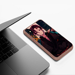 Чехол iPhone XS Max матовый Троица из клинка: Танджиро, Иноске, Зеницу, цвет: 3D-коричневый — фото 2