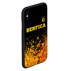 Чехол iPhone XS Max матовый Benfica - gold gradient: символ сверху, цвет: 3D-черный — фото 2