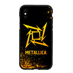 Чехол iPhone XS Max матовый Metallica - gold gradient, цвет: 3D-черный