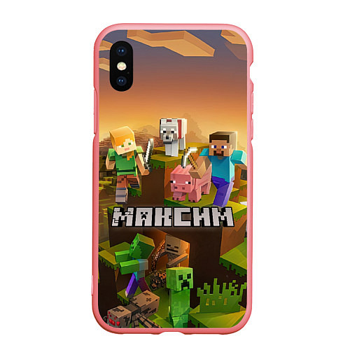 Чехол iPhone XS Max матовый Максим Minecraft / 3D-Баблгам – фото 1