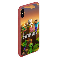 Чехол iPhone XS Max матовый Мария Minecraft, цвет: 3D-красный — фото 2