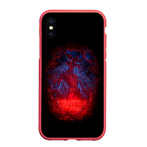 Чехол iPhone XS Max матовый Stranger Things - monster / 3D-Красный – фото 1