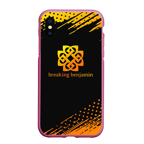 Чехол iPhone XS Max матовый Breaking benjamin Gold / 3D-Малиновый – фото 1