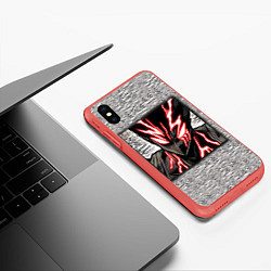 Чехол iPhone XS Max матовый Garou Rage Mode, цвет: 3D-красный — фото 2