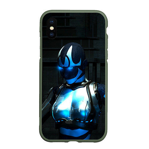 Чехол iPhone XS Max матовый Робот - женщина / 3D-Темно-зеленый – фото 1