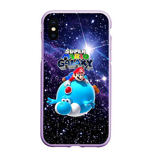 Чехол iPhone XS Max матовый Super Mario Galaxy - Nintendo / 3D-Сиреневый – фото 1