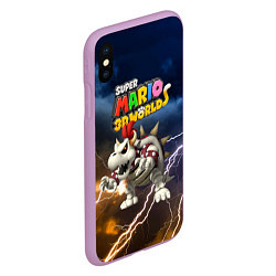 Чехол iPhone XS Max матовый Dry Bowser - Super Mario 3D World - Nintendo, цвет: 3D-сиреневый — фото 2