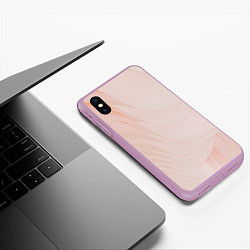 Чехол iPhone XS Max матовый Розовый бархат, цвет: 3D-сиреневый — фото 2