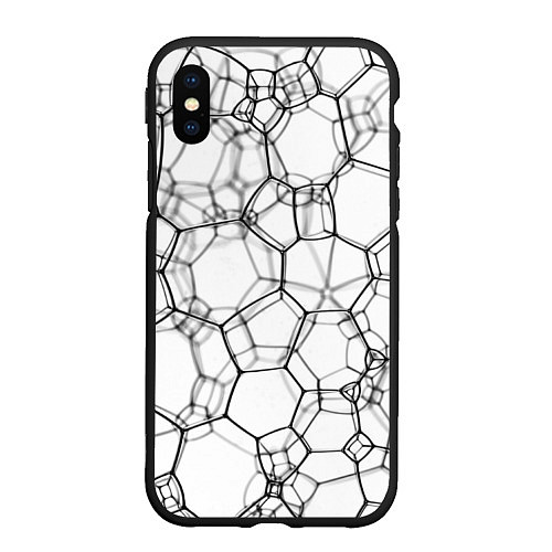 Чехол iPhone XS Max матовый Матричная сетка / 3D-Черный – фото 1