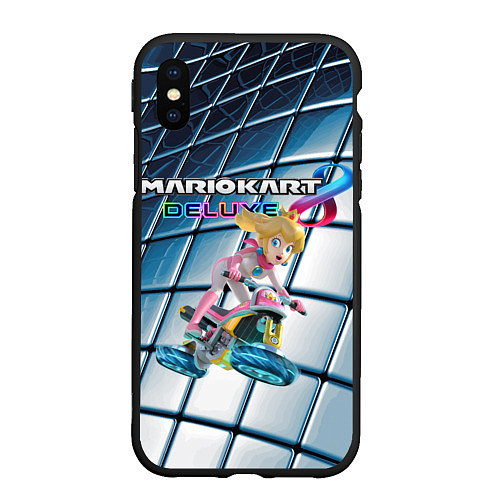 Чехол iPhone XS Max матовый Принцесса Персик гонщица - Mario Kart 8 Deluxe / 3D-Черный – фото 1