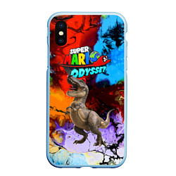 Чехол iPhone XS Max матовый Super Mario Odyssey - Dinosaur - Nintendo, цвет: 3D-голубой