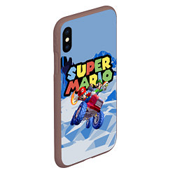 Чехол iPhone XS Max матовый Марио и Луиджи гонщики - Super Mario, цвет: 3D-коричневый — фото 2