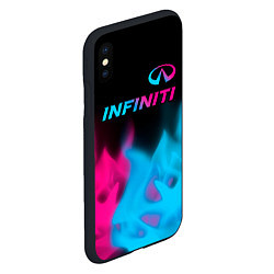 Чехол iPhone XS Max матовый Infiniti - neon gradient: символ сверху, цвет: 3D-черный — фото 2