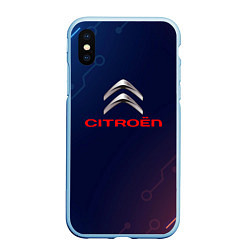 Чехол iPhone XS Max матовый Citroёn абстракция неон, цвет: 3D-голубой