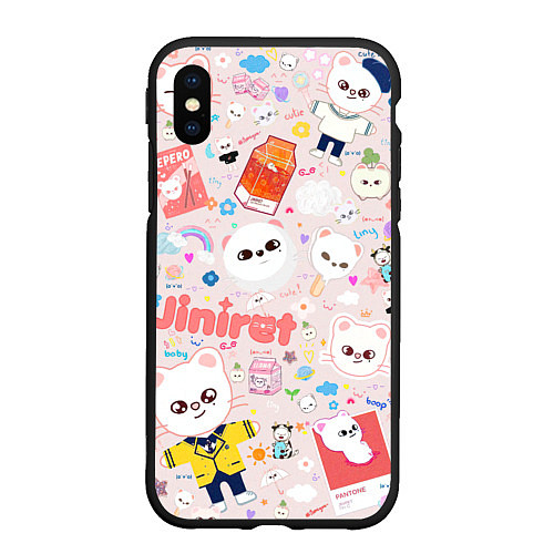 Чехол iPhone XS Max матовый Skzoo Jinniret pattern cartoon avatar / 3D-Черный – фото 1