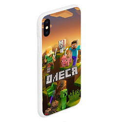 Чехол iPhone XS Max матовый Олеся Minecraft, цвет: 3D-белый — фото 2