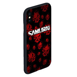 Чехол iPhone XS Max матовый Samurai - Красный паттерн - Cyberpunk, цвет: 3D-черный — фото 2