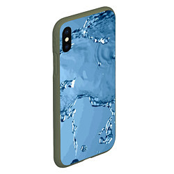 Чехол iPhone XS Max матовый Водные подтёки на стекле, цвет: 3D-темно-зеленый — фото 2