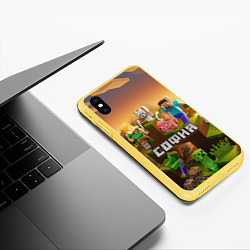 Чехол iPhone XS Max матовый София Minecraft, цвет: 3D-желтый — фото 2