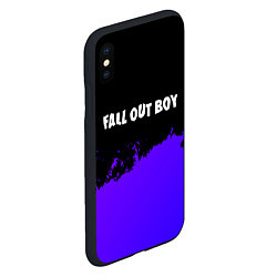 Чехол iPhone XS Max матовый Fall Out Boy purple grunge, цвет: 3D-черный — фото 2