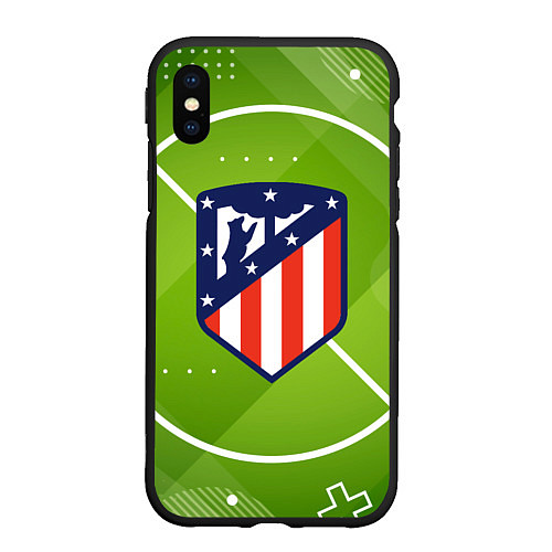 Чехол iPhone XS Max матовый Atletico madrid Поле / 3D-Черный – фото 1