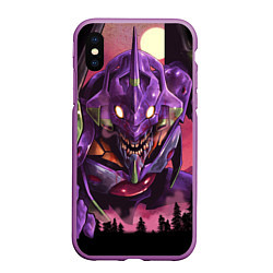 Чехол iPhone XS Max матовый Neon Genesis Evangelion - Eva, цвет: 3D-фиолетовый