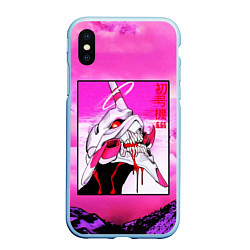 Чехол iPhone XS Max матовый Neon Genesis Evangelion: Eva 01, цвет: 3D-голубой