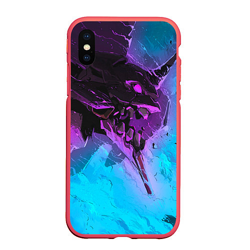 Чехол iPhone XS Max матовый Neon Genesis Evangelion - Eva 01 / 3D-Красный – фото 1