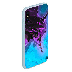 Чехол iPhone XS Max матовый Neon Genesis Evangelion - Eva 01, цвет: 3D-голубой — фото 2