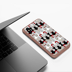 Чехол iPhone XS Max матовый Абстрактный креативный красно-черный узор, цвет: 3D-коричневый — фото 2