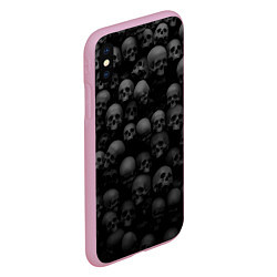 Чехол iPhone XS Max матовый Композиция из черепов - Dark, цвет: 3D-розовый — фото 2