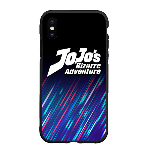 Чехол iPhone XS Max матовый JoJo Bizarre Adventure stream / 3D-Черный – фото 1