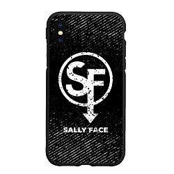 Чехол iPhone XS Max матовый Sally Face с потертостями на темном фоне, цвет: 3D-черный