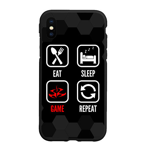 Чехол iPhone XS Max матовый Eat, sleep, Hitman, repeat / 3D-Черный – фото 1