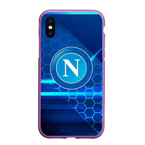 Чехол iPhone XS Max матовый Napoli Абстракция / 3D-Фиолетовый – фото 1