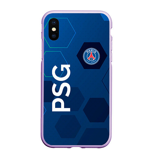 Чехол iPhone XS Max матовый PSG абстракция / 3D-Сиреневый – фото 1