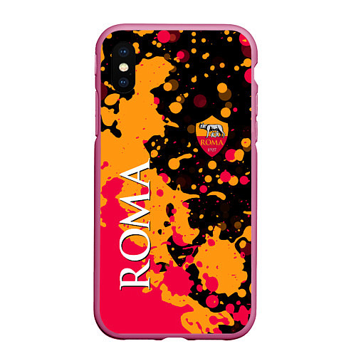 Чехол iPhone XS Max матовый Roma Краска / 3D-Малиновый – фото 1