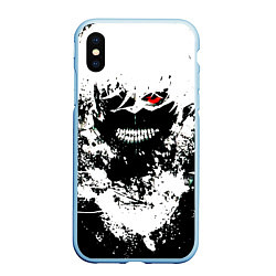 Чехол iPhone XS Max матовый Tokyo Ghoul Kaneki Ken paint, цвет: 3D-голубой