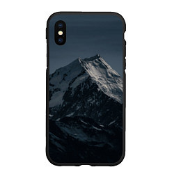 Чехол iPhone XS Max матовый Одинокая ночная гора, цвет: 3D-черный