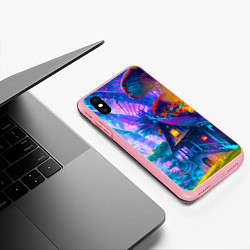 Чехол iPhone XS Max матовый Неоновая страна, цвет: 3D-баблгам — фото 2