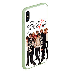 Чехол iPhone XS Max матовый Stray Kids white background, цвет: 3D-салатовый — фото 2