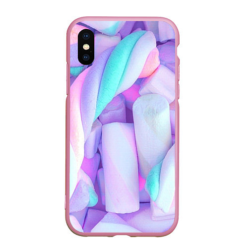 Чехол iPhone XS Max матовый Необычные конфеты / 3D-Розовый – фото 1